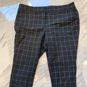 Loft grey and rose plaid pants